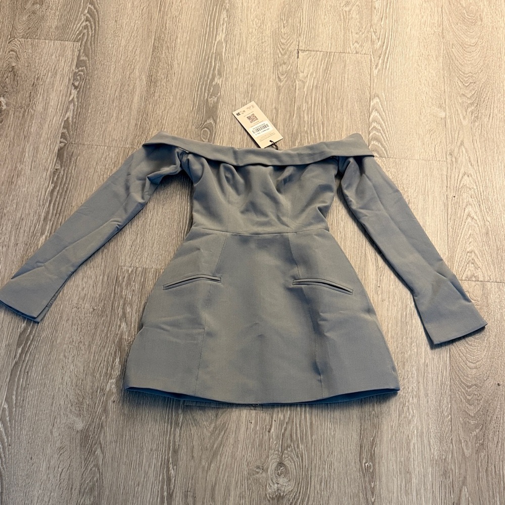Elegant Off-Shoulder Gray Dress